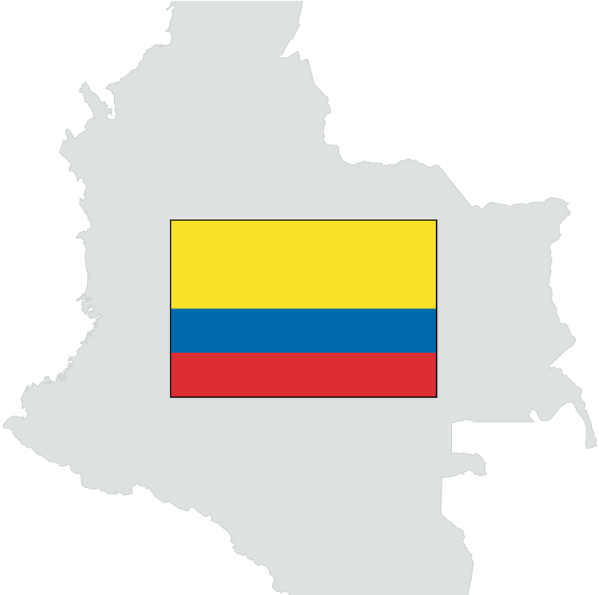 Colombia Climate Investment Funds - Colombia Blank Map (1368x855), Png Download