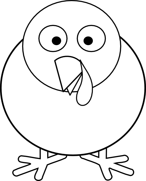 Thanksgiving Turkey Placemat Template - Man Face Png Cartoon Black And White (480x598), Png Download