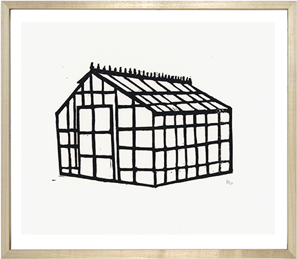 Greenhouse - Linocut (440x440), Png Download