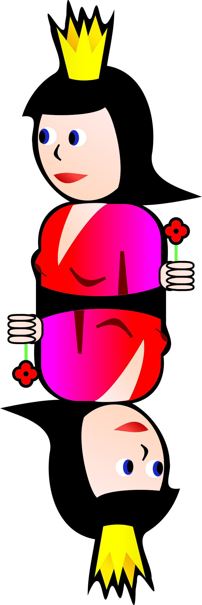 This Free Icons Png Design Of Double Queen Of Hearts (804x2400), Png Download