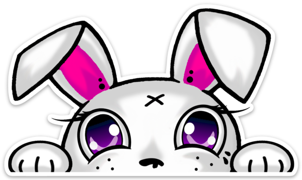 Image Of Peeking - Easy Cute Bunny Drawing (600x358), Png Download