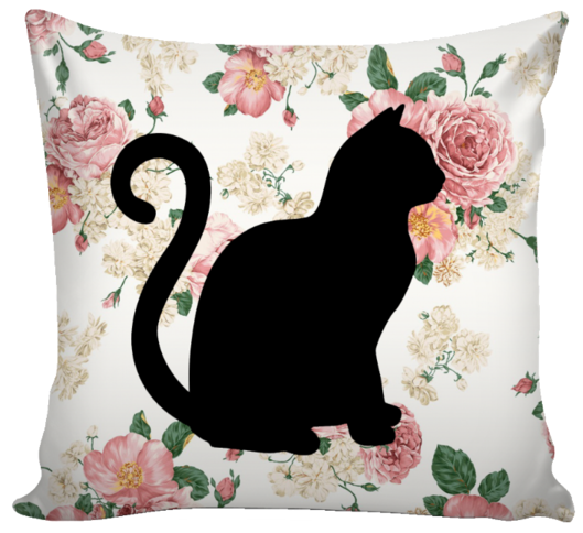 Floral Cats Square Pillow Cover "rose Garden" - Smartphonehoesjes.nl Design Tpu Tablethoes Ipad (2017) (600x600), Png Download