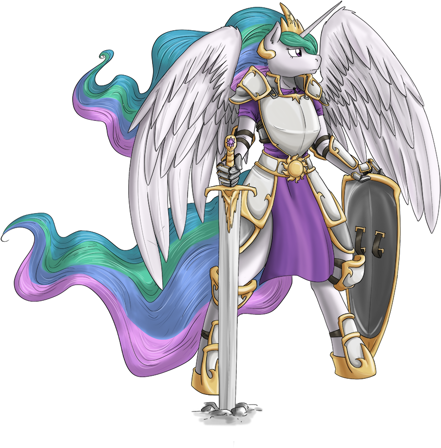 Anthro, Armor, Artist - Princess Celestia In Armour (1000x986), Png Download