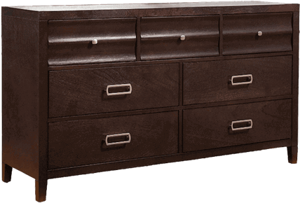 Cabot Dresser - Alpine Furniture 7 Drawer Legacy Dresser & Mirror (648x432), Png Download