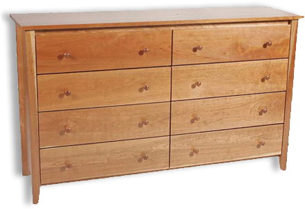 Picture Of Shaker Post 8 Drawer Dresser - Chest Of Drawers (450x336), Png Download