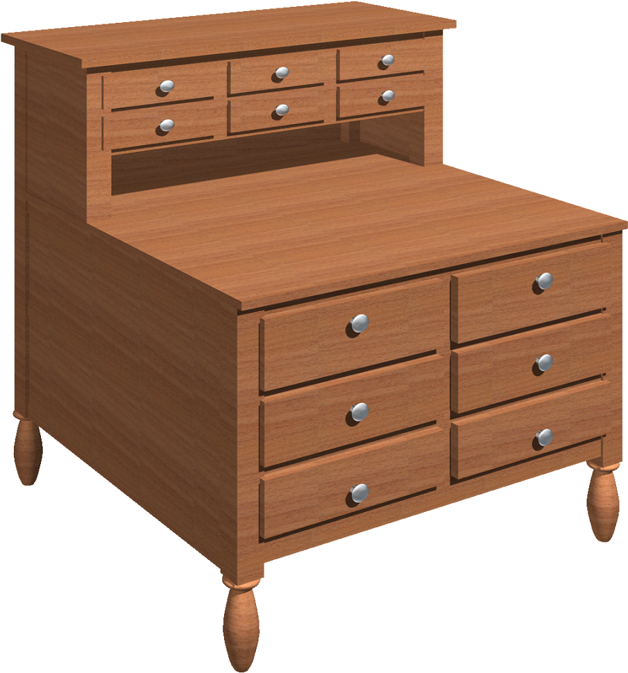 Dresser 3d View (1000x1038), Png Download