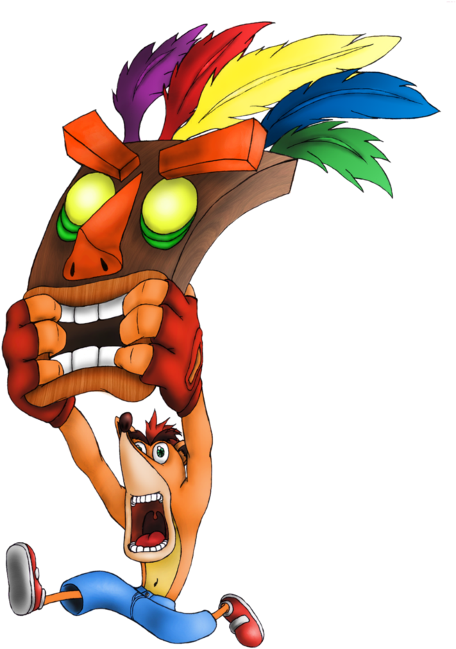 No Caption Provided No Caption Provided - Crash Bandicoot With Mask (760x1050), Png Download