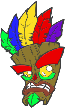 Crash Aku Aku Mask Pin Badge - Aku Aku (480x480), Png Download