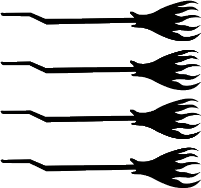 Witches Brooms 4 1/2" X 4 1/2" Reflective Vinyl Decal - Silhouette (600x600), Png Download