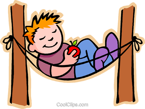 Boy Resting In Hammock Royalty Free Vector Clip Art - Take A Break Clipart (480x363), Png Download