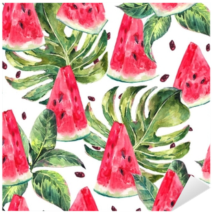 Watercolor Seamless Pattern With Slices Of Watermelon - Ivy Orchard Watermelon Hand Cream Lotion With Shea (400x400), Png Download