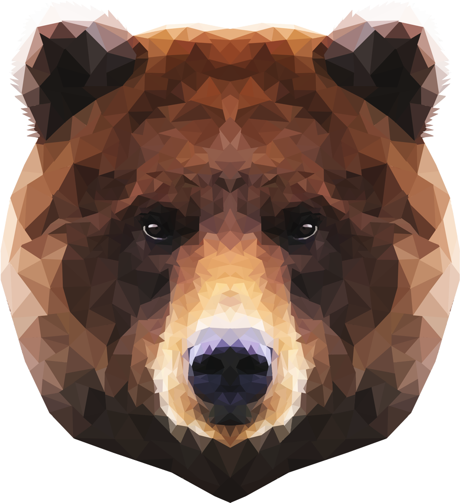 Low Poly Bear Png (1185x1064), Png Download