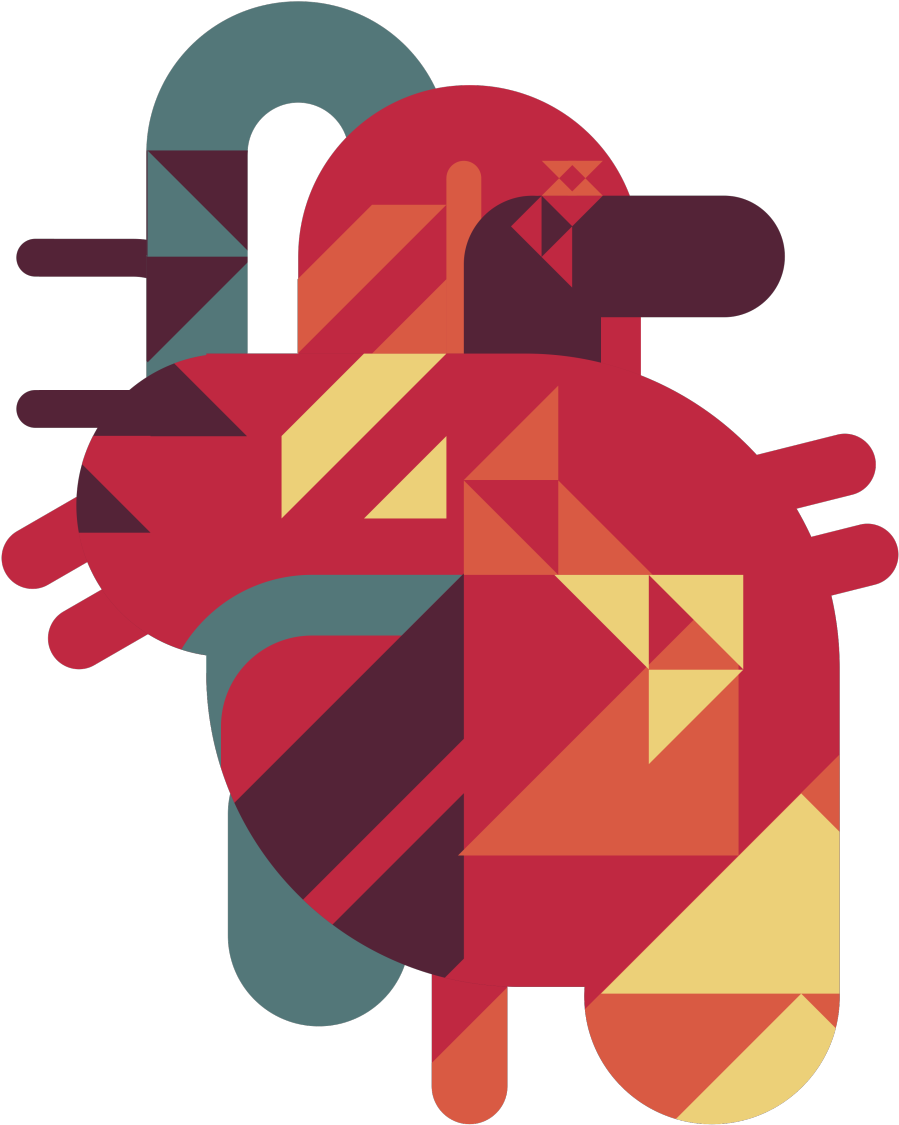 Graphic Design Illustration Heart Human Heart Geometric - Illustration (1280x1280), Png Download