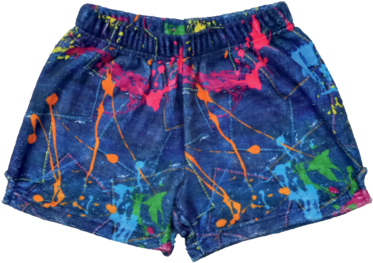 Paint Splatter Denim Plush Shorts - Https (550x550), Png Download