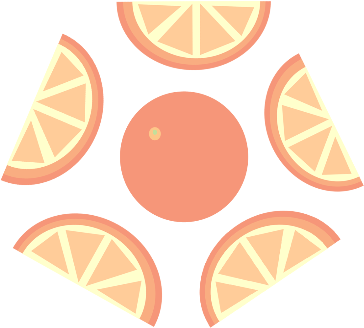 Minimalist Triangle Orangle Slices Graphic Design Illustration - Circle (1280x1318), Png Download