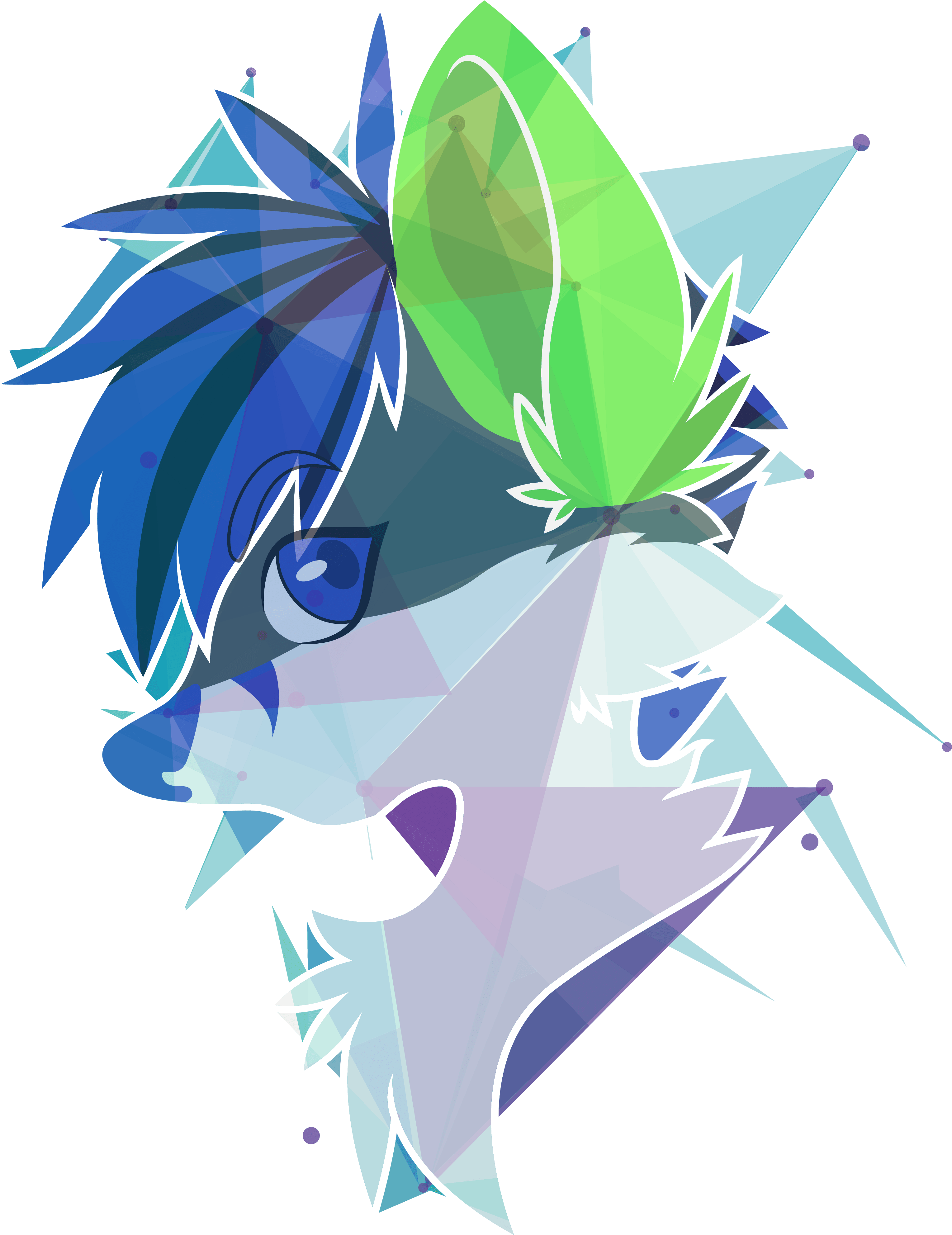 Geometric Kiwi Fox - Fox (4000x4000), Png Download