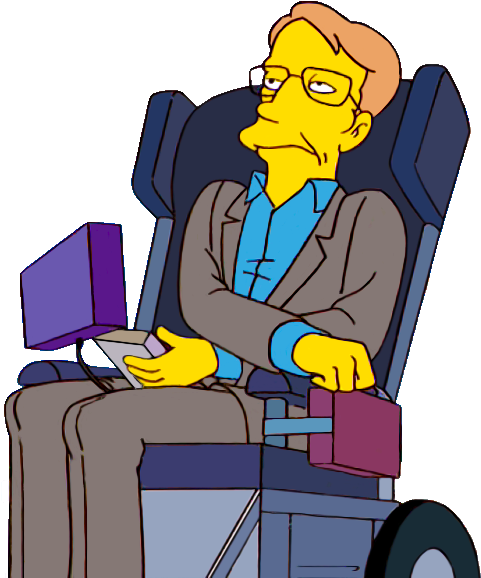 Stephen Hawking - Png - Stephen Hawking Simpsons Png (500x602), Png Download