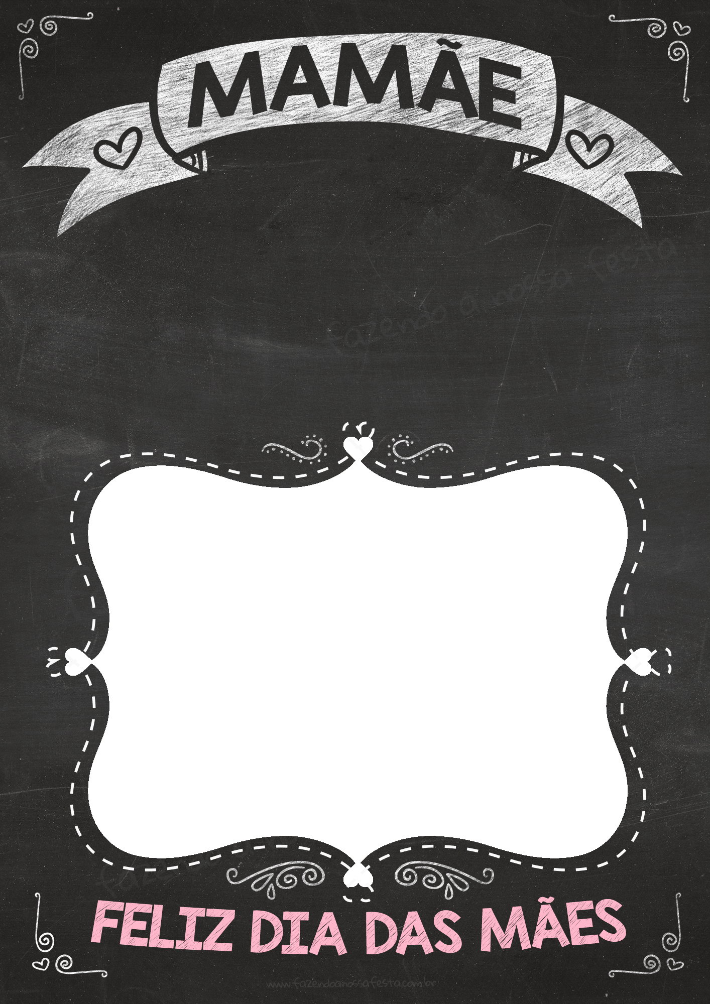 Chalkboard Banner Png Download - Feliz Dia Das Maes Vó (1414x2000), Png Download