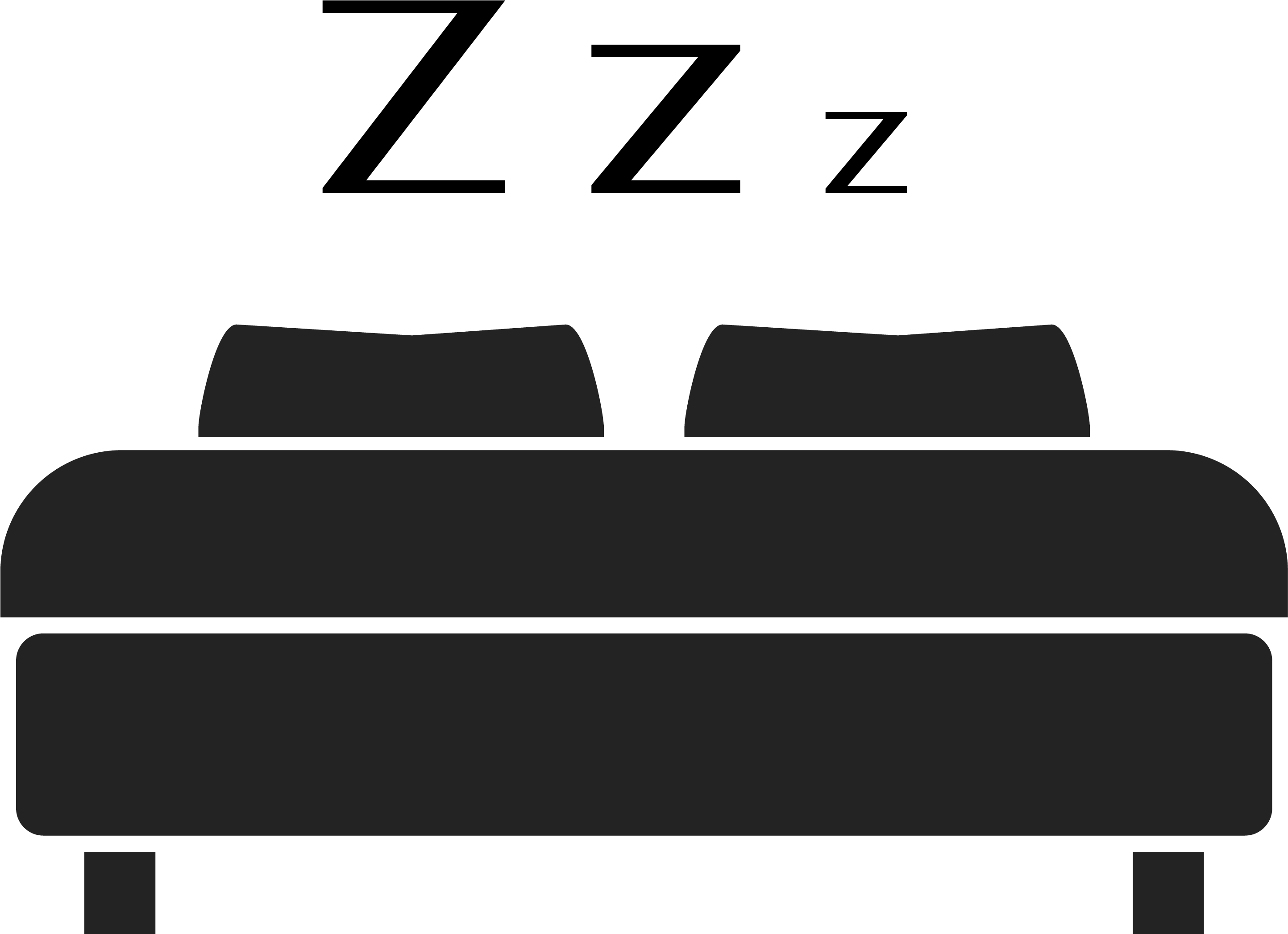 Bed Icon Png - Bed Silhouette Png (2885x2236), Png Download