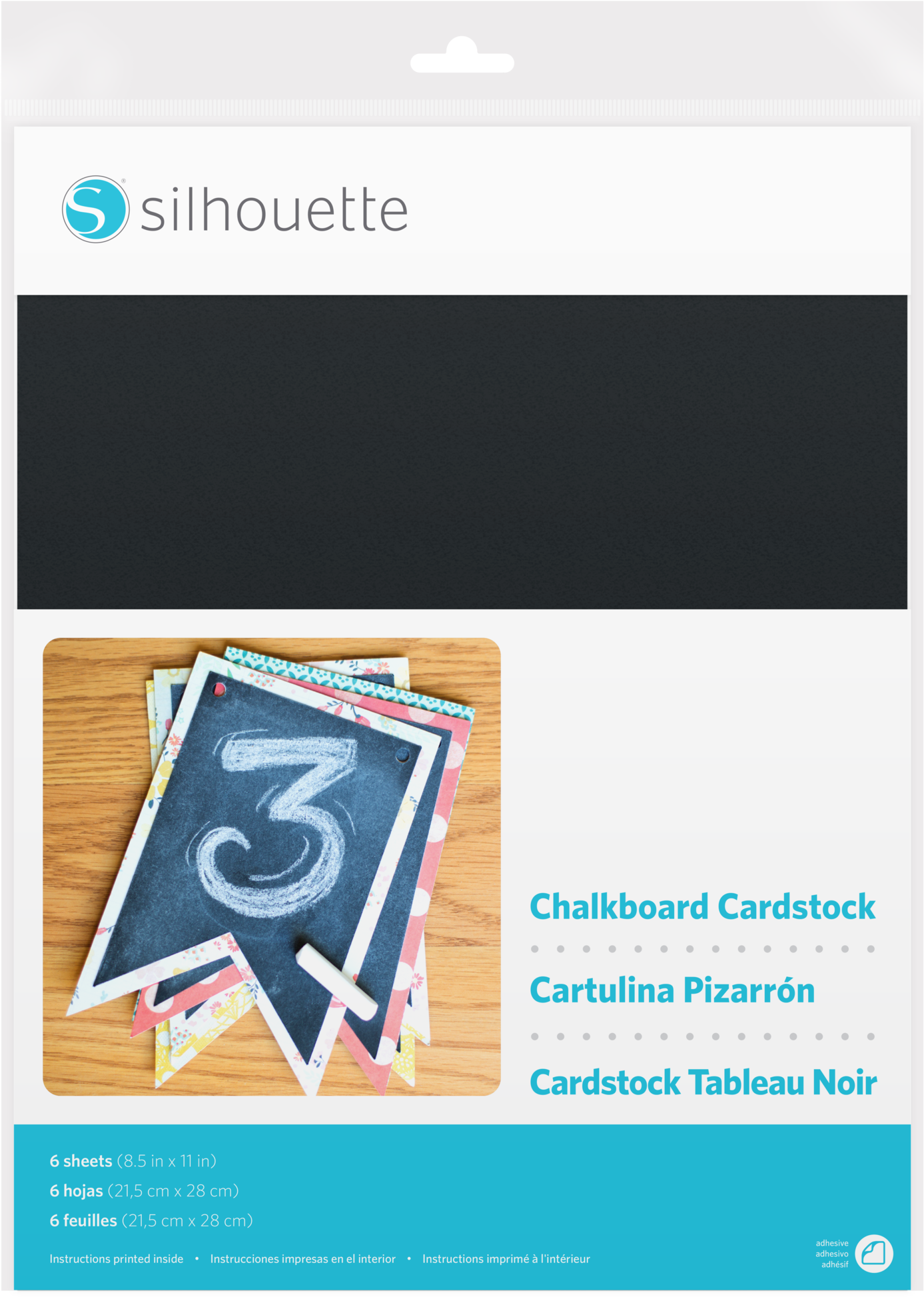 Silhouette - Adhesive-backed Chalkboard Cardstock (2048x2048), Png Download