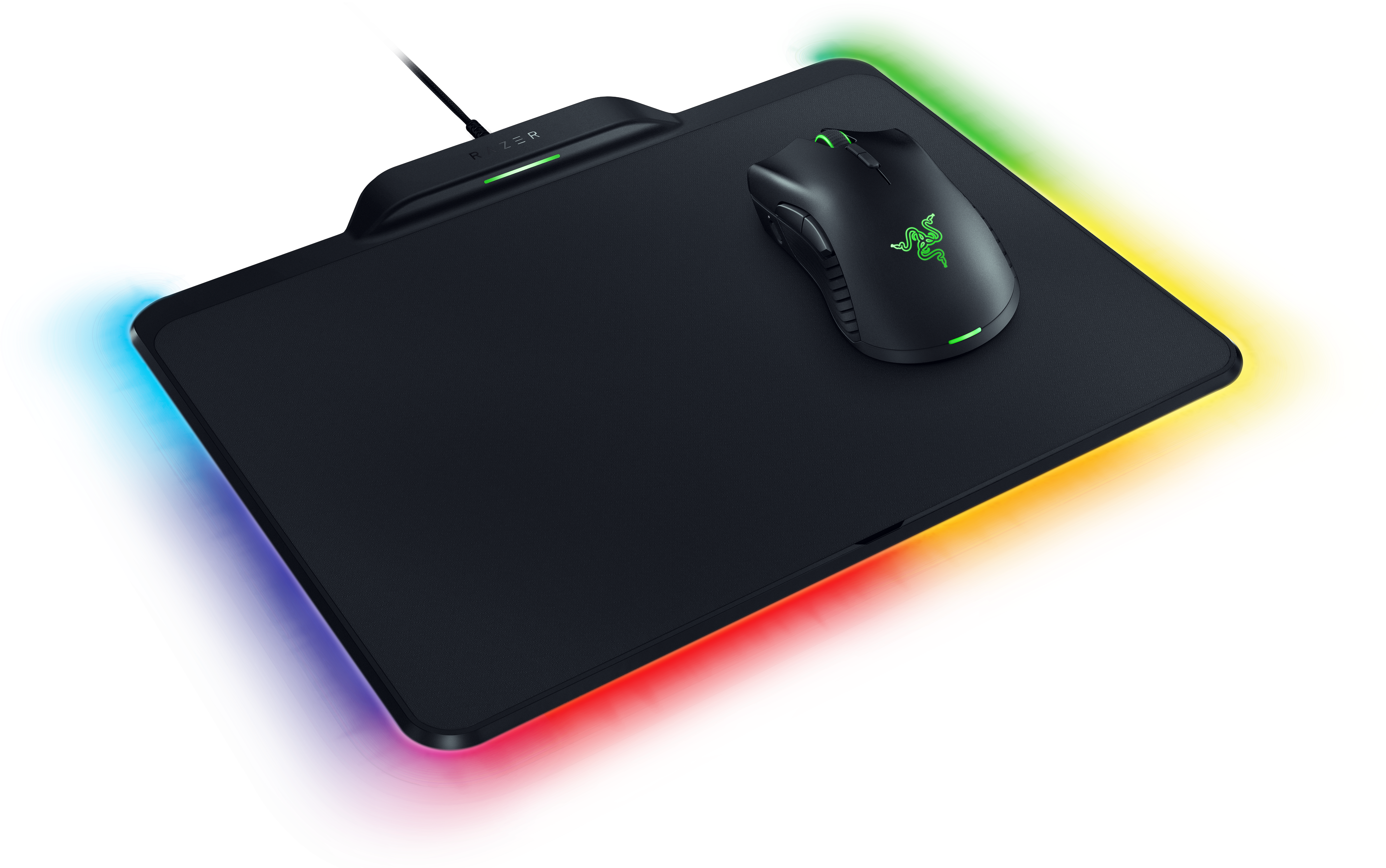 Razer Mamba Hyperflux Mouse Throws Cables And Batteries (7087x4363), Png Download