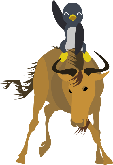 Gnu-tux - Gnu Linux (392x568), Png Download