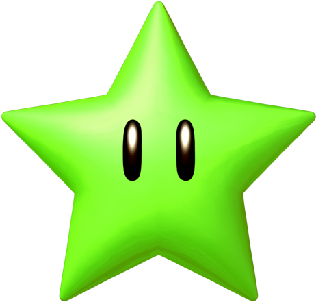 Green Star Smw3d - Mario Kart Super Star (484x484), Png Download