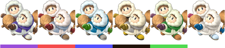 Ice Climbers Palette - Smash Bros Brawl Ice Climbers (768x172), Png Download