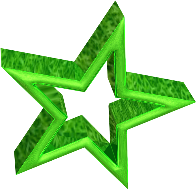 3d Green Star - Green Star 3d (827x852), Png Download