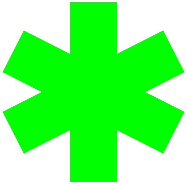 Clipart Library Library Ambulance Clipart Green - Green Star Of Life (600x592), Png Download