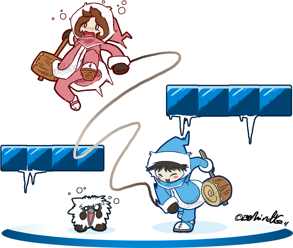 Practicing Belay By Tamarinfrog Ice Climber, Nintendo - Ice Climbers Fan Art (1038x876), Png Download