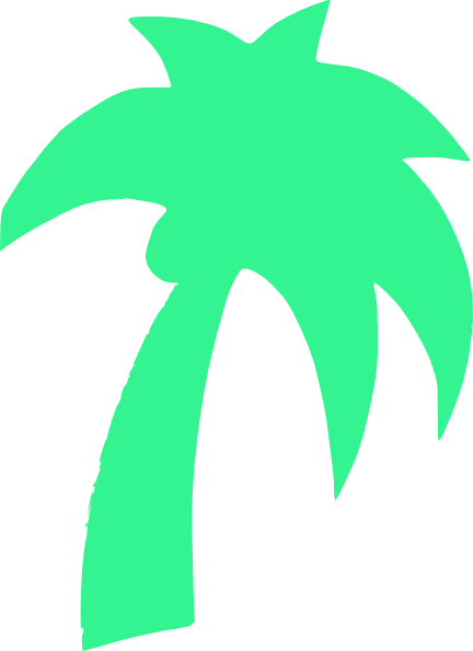 Mint Clipart Green Star - Green Palm Tree Silhouette (432x595), Png Download