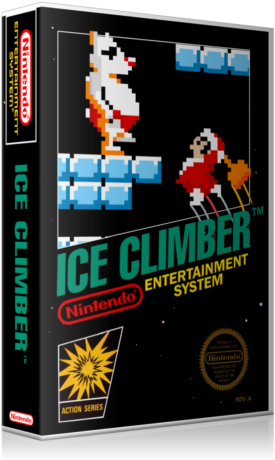 Nes Ice Climber Retail Game Cover To Fit A Ugc Style - Nes Ice Climber (800x960), Png Download
