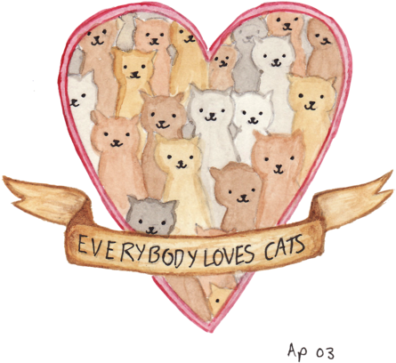 Png Tumblr Image - Cat (500x592), Png Download