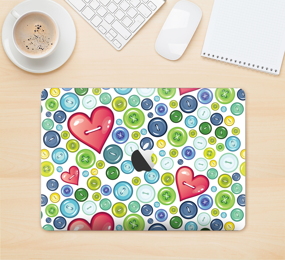 The Vintage Vector Heart Buttons Skin Kit For The 12" - Tp-link Tl-ue300 Ethernet Network Adapter (white) (1150x1052), Png Download