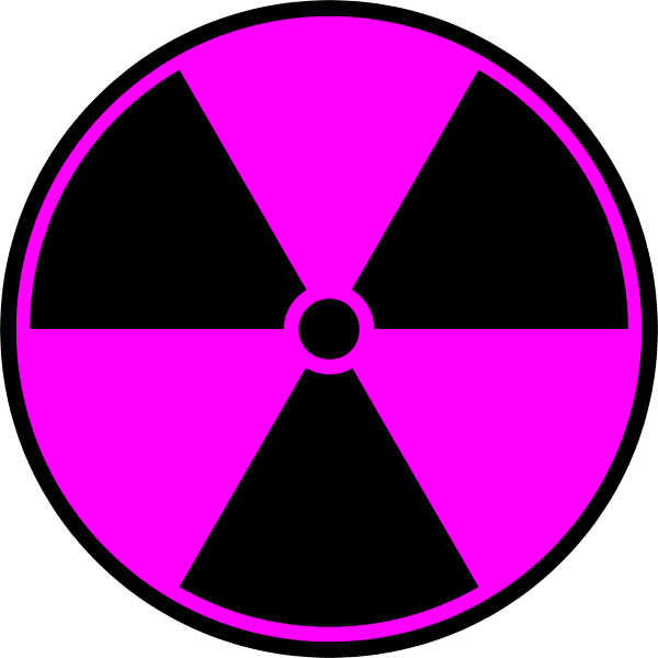 Radioactive Clipart Nuclear Sign - Radioactive Symbol Pink (600x600), Png Download