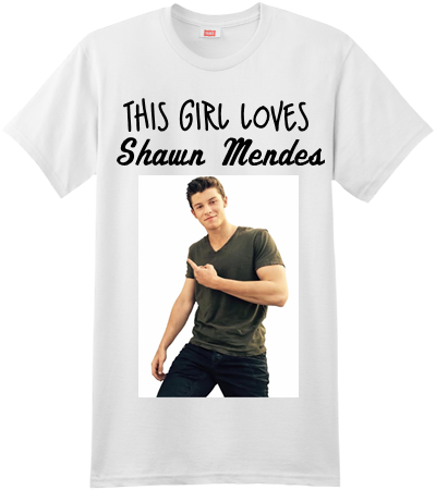 This Girl Loves Shawn Mendes - Shawn Mendes Fan Shirt (400x450), Png Download