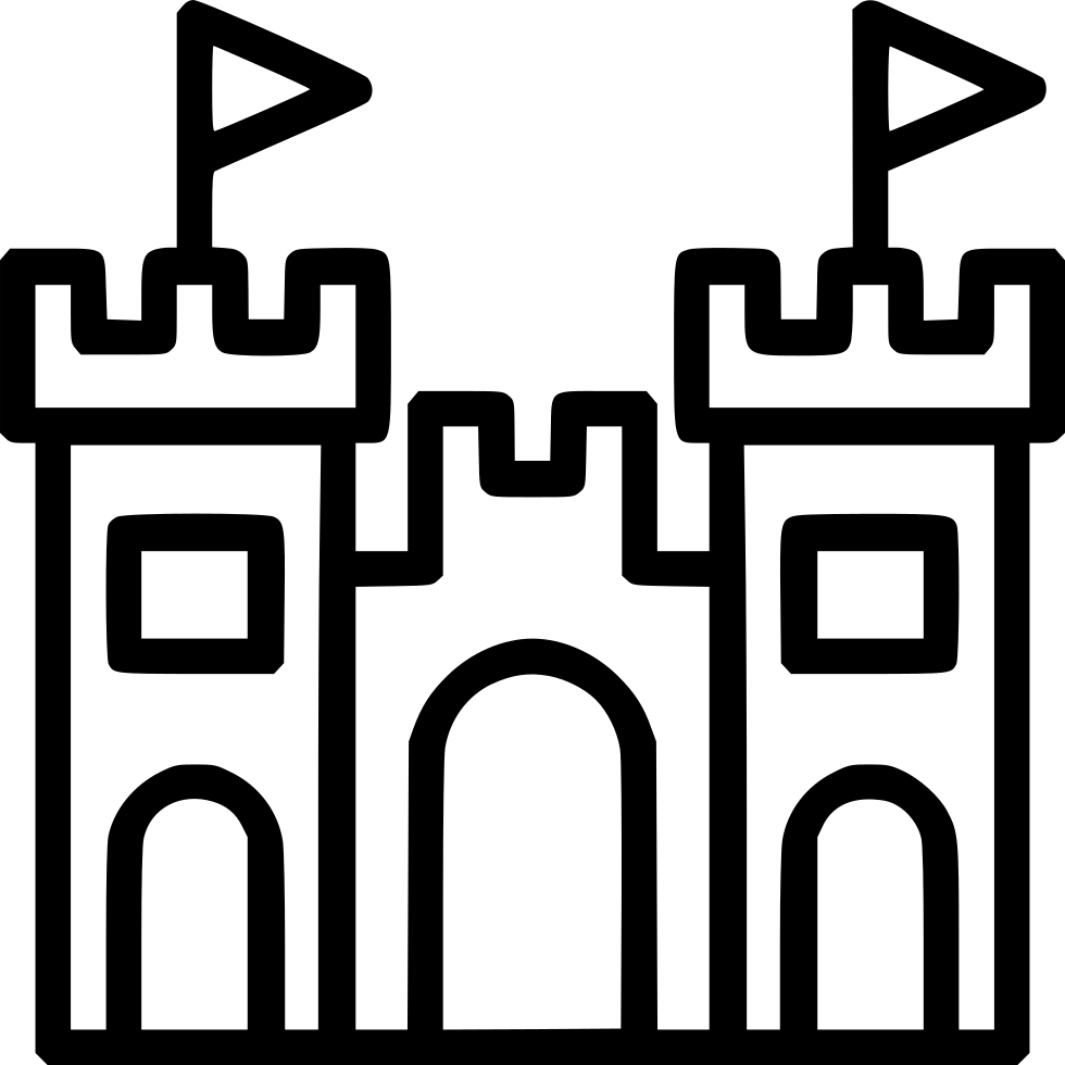 Sand Castle - - Castle Outline Png (980x980), Png Download