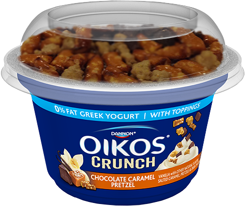 Chocolate Caramel Pretzel Crunch - Oikos Peanut Butter Banana Yogurt (479x442), Png Download