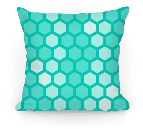 Large Teal Geometric Honeycomb Pattern Pillow - Hexagon2 Black Marble & Bron Note Cards (pk Of (484x484), Png Download