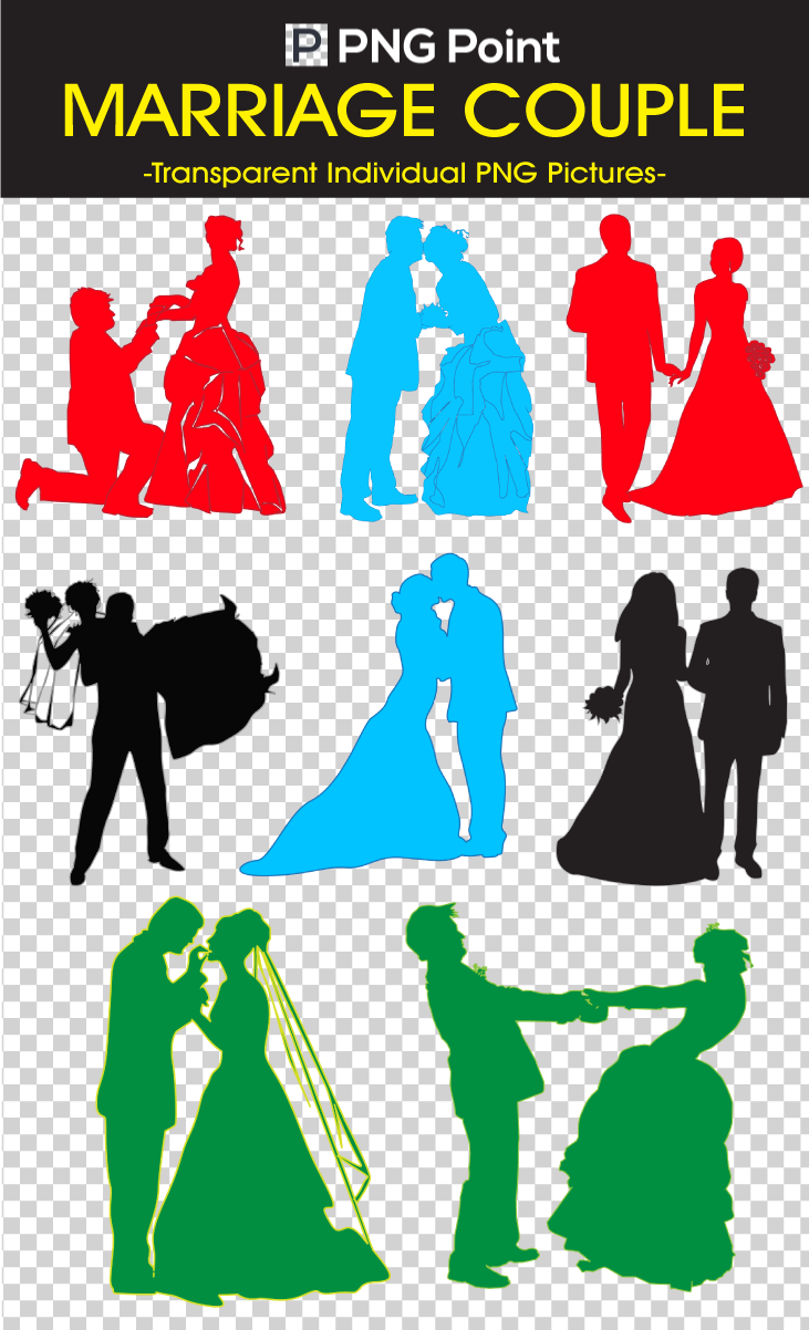 Silhouettes Images, Icons And Clip Arts Of Different - Personalized Custom Just Married Couple 14 Oz White (731x1202), Png Download