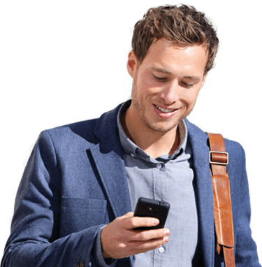 Man With Cell Phone - Man On Cell Phone Png (375x382), Png Download