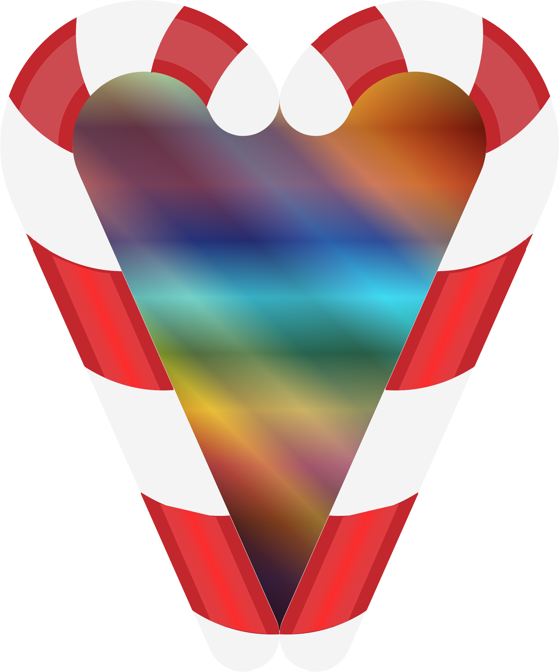 This Free Icons Png Design Of Candy Cane Heart 3 (1836x2204), Png Download
