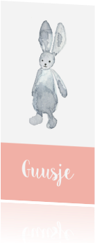 Nl Lief Geboortekaartje Met Watercolor Knuffelkonijn - Watercolor Painting (455x350), Png Download
