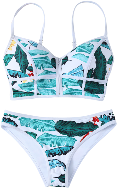 Zippered Tropical Bikini - Hombre Squadra Traje De Baño (480x640), Png Download