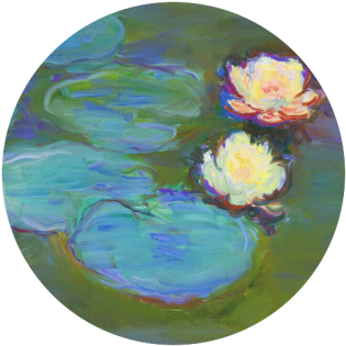 Monet Water Lilies Round Mousepad - Monet Water Lilies (500x500), Png Download
