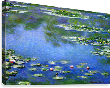 Water Lilies By Monet Canvas Print - Claude Monet Water Lilies (428x344), Png Download