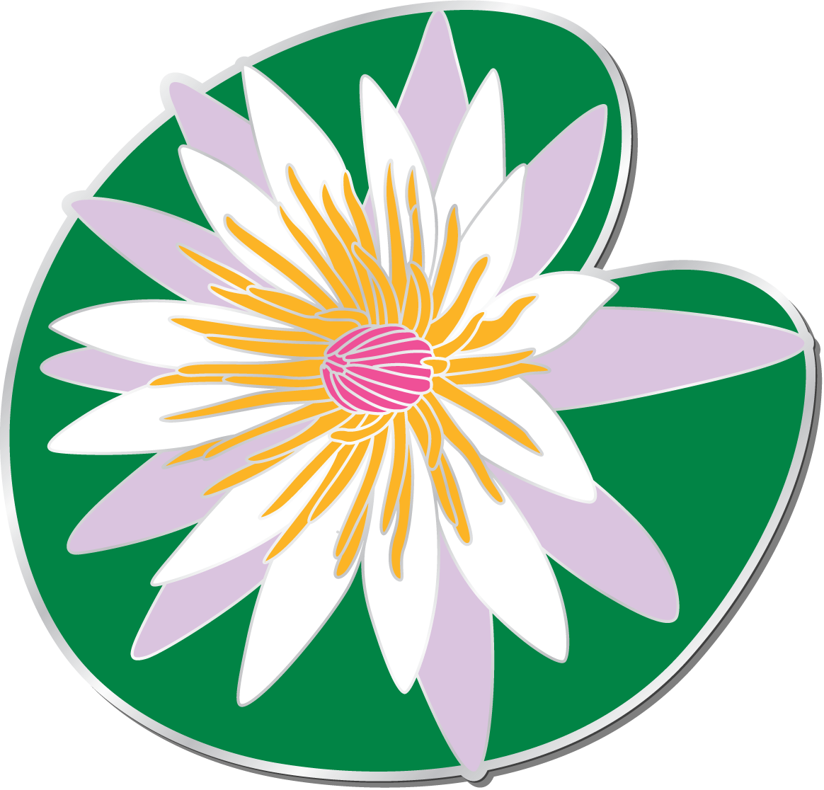 Water Lily Pin - Thumbnail (1164x1116), Png Download