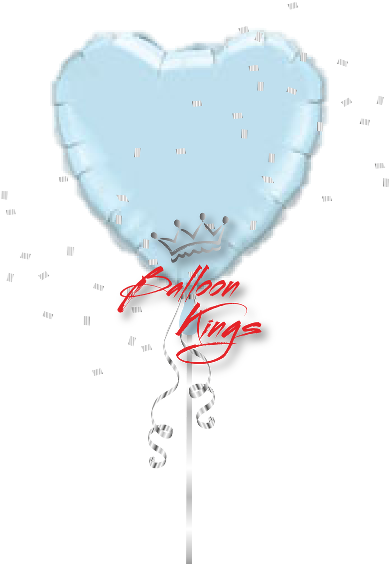 Pearl Light Blue Heart - 10 X Pearl Light Blue 18" Qualatex Foil Heart Shaped (1068x1280), Png Download