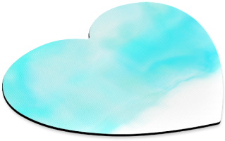 Turquoise Bright Watercolor Abstract Heart-shaped Mousepad - Abstract Art (500x500), Png Download